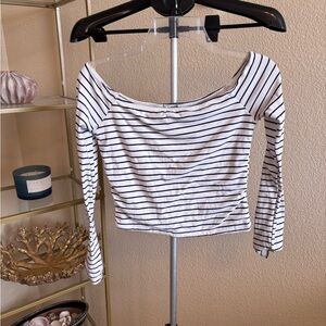 Faded Rose Essentials Wide Shoulder‎ Striped Crop Top M